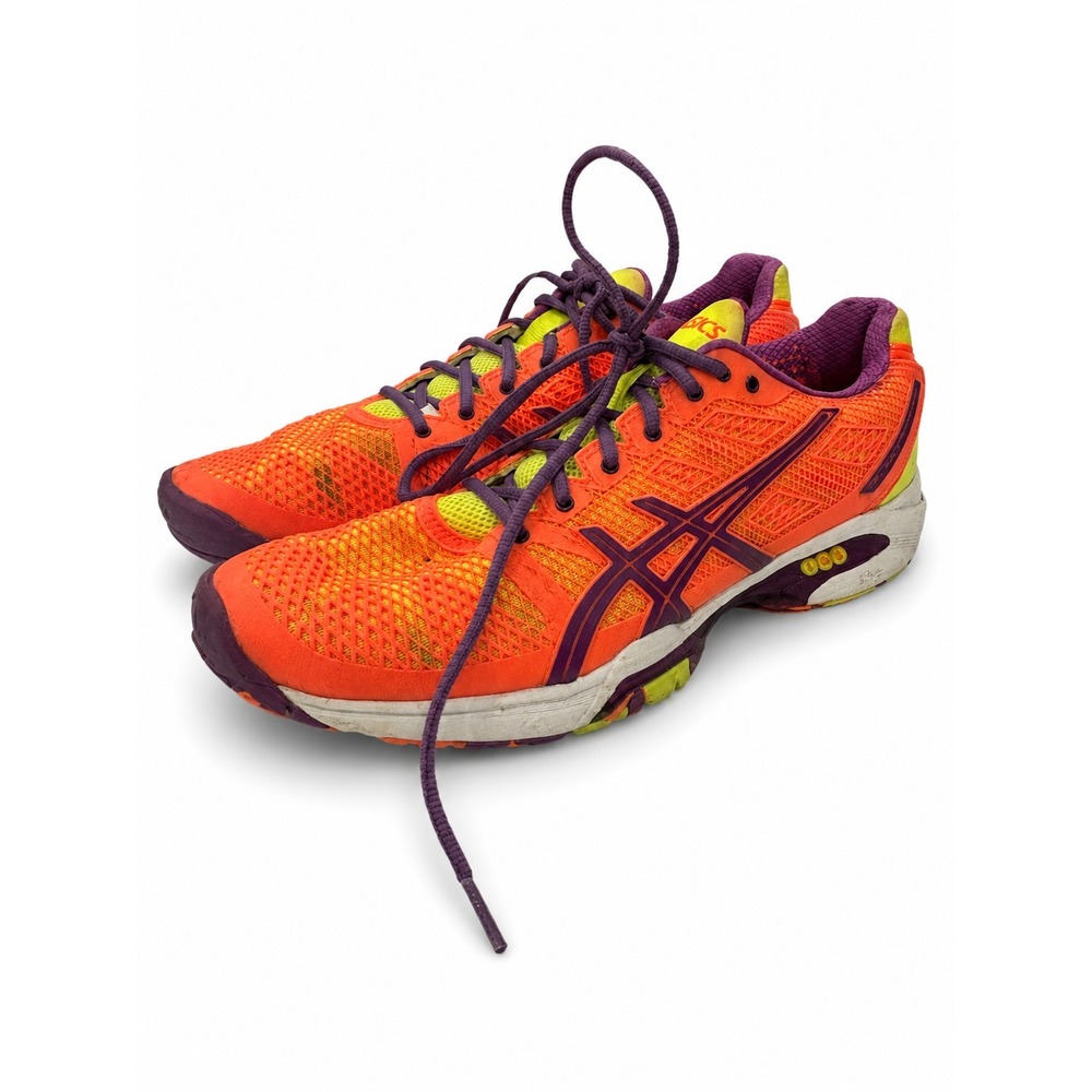 ASICS GEL-Solution Shoes Womens Size 9.5 Bright‎ Orange Lavender